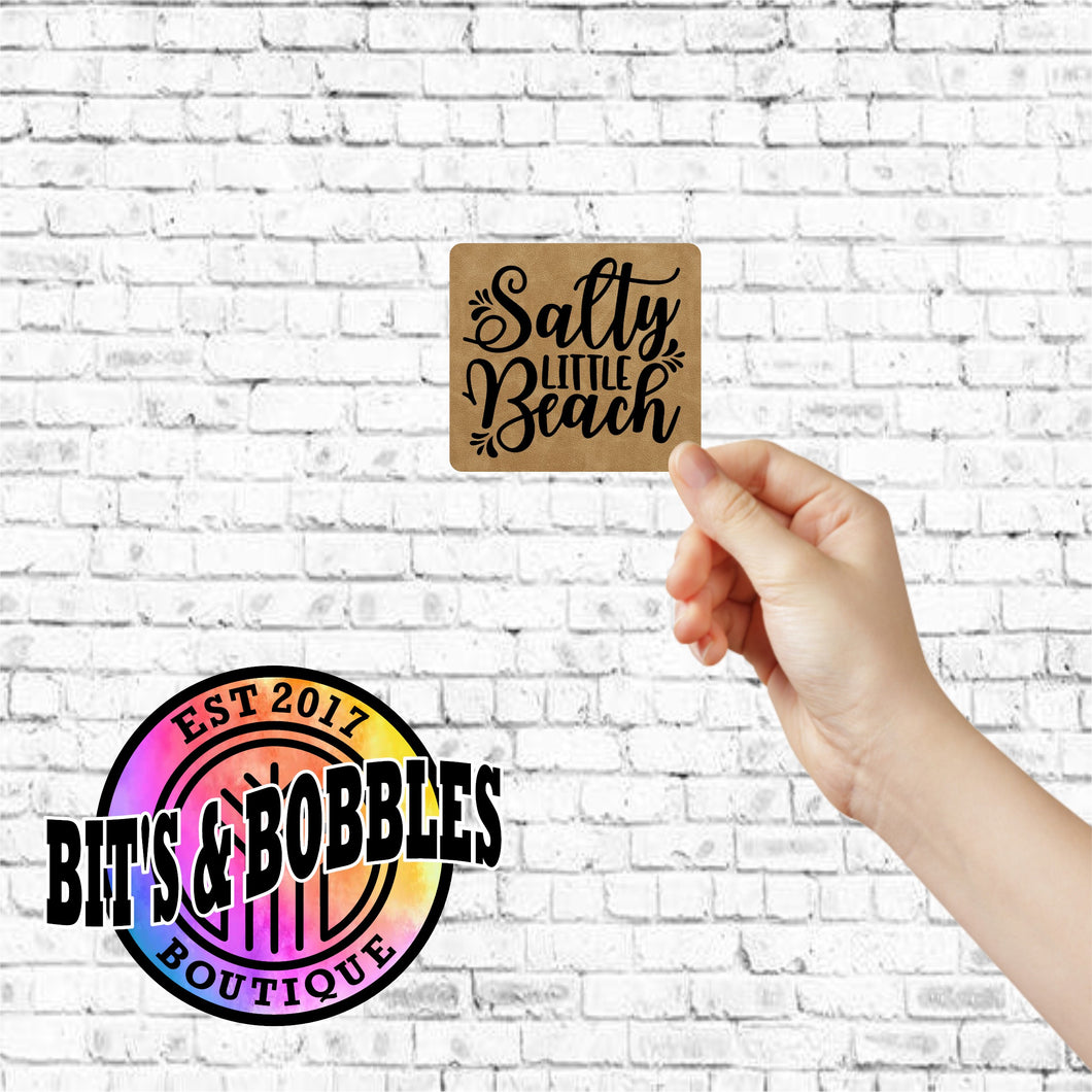 Salty Little Beach leather patch