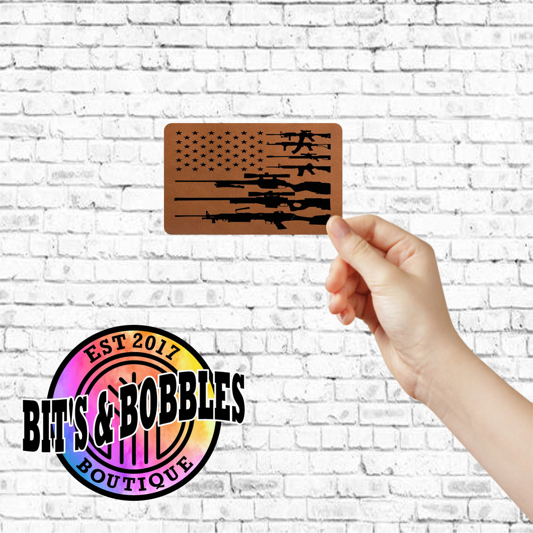 Gun flag leather patch