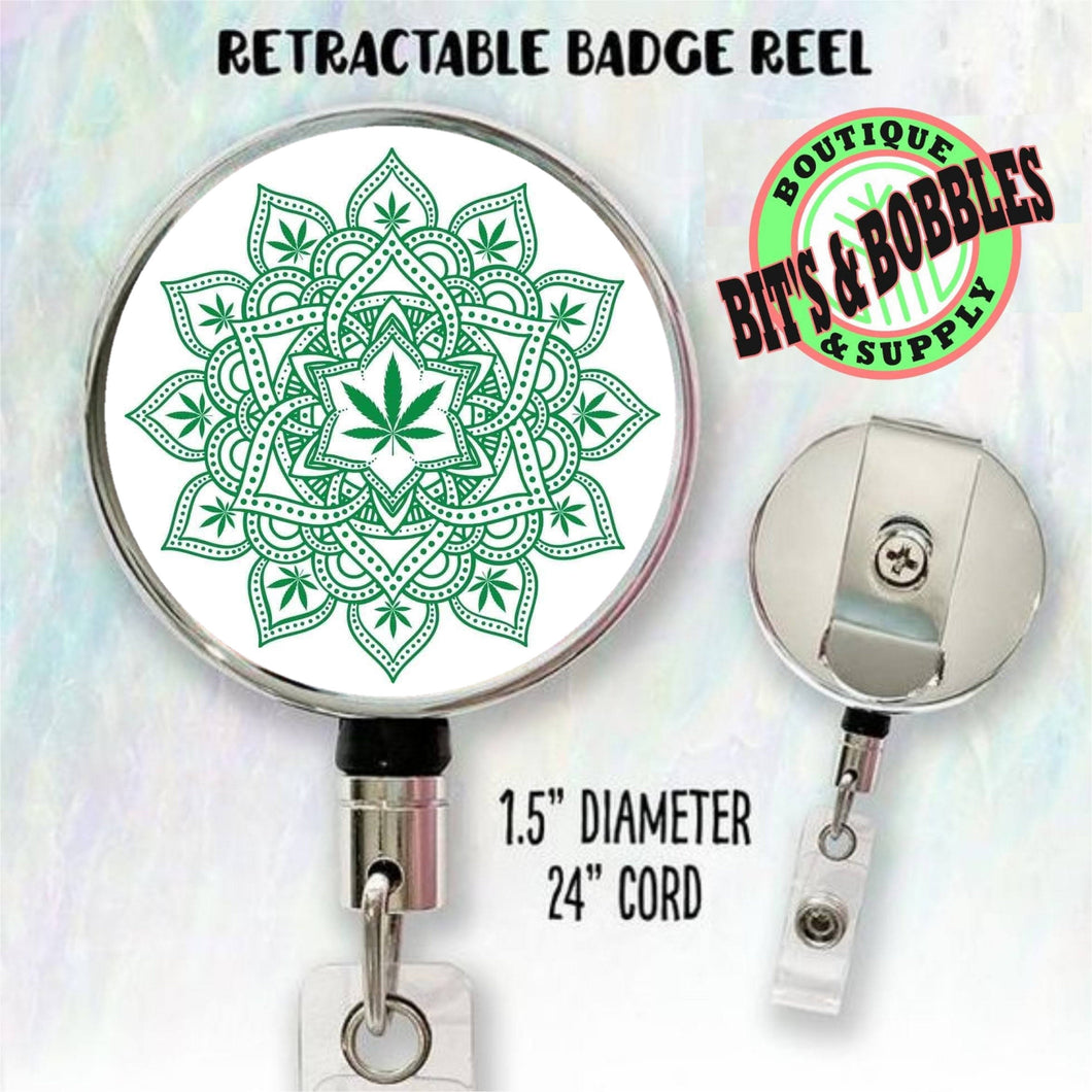 mandala cannabis badge reel