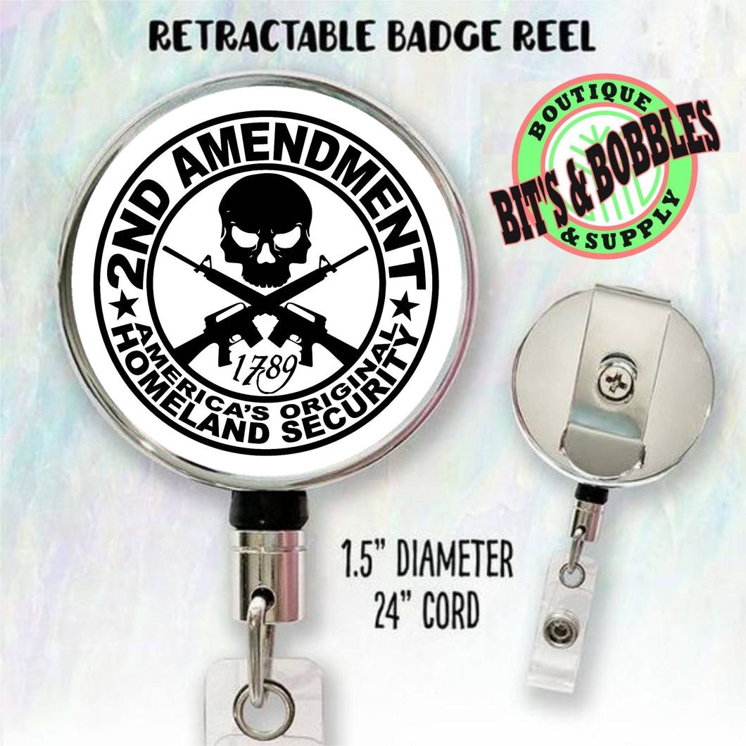 second amendment badge reel