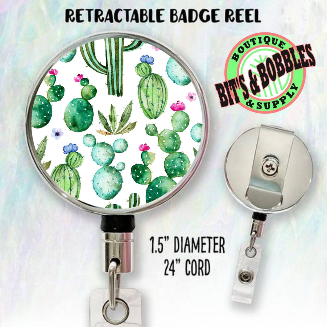 cactus pattern badge reel